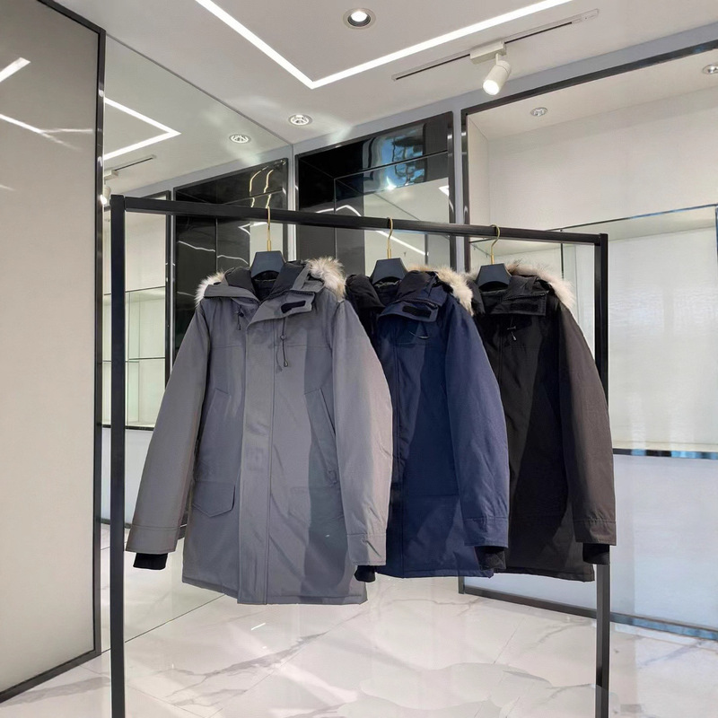 Cross-Border High-End Goose down Jacket, 13 Styles Similar to Canada Goose, Langford Men's Thickened Mid-Length Outerwear