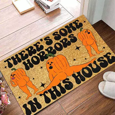Pumpkin Head Mat Carpet, Avtomobil döşəmə paspasları - s-pumpkin-01-40-60cm-skin-friendly-suede