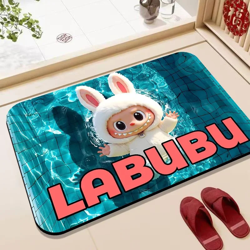 labubu拉布布泳池派对浴室地垫洗手间吸水防滑脚垫卫生间速干门垫|undefined