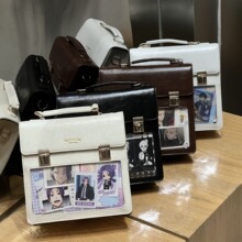 2025新款日系PU双肩痛包jk制服包斜跨学院校供感包日常女pu双肩包