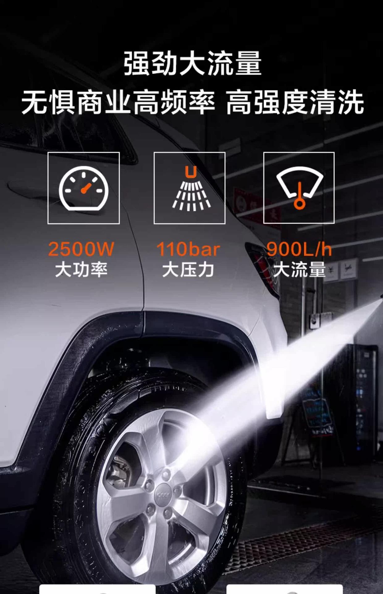 Yili Commercial 9022 High-Pressure Car Washing Machine with All-Copper Motor, Car Wash Pump, Farm Ground and Wall Cleaning Machine