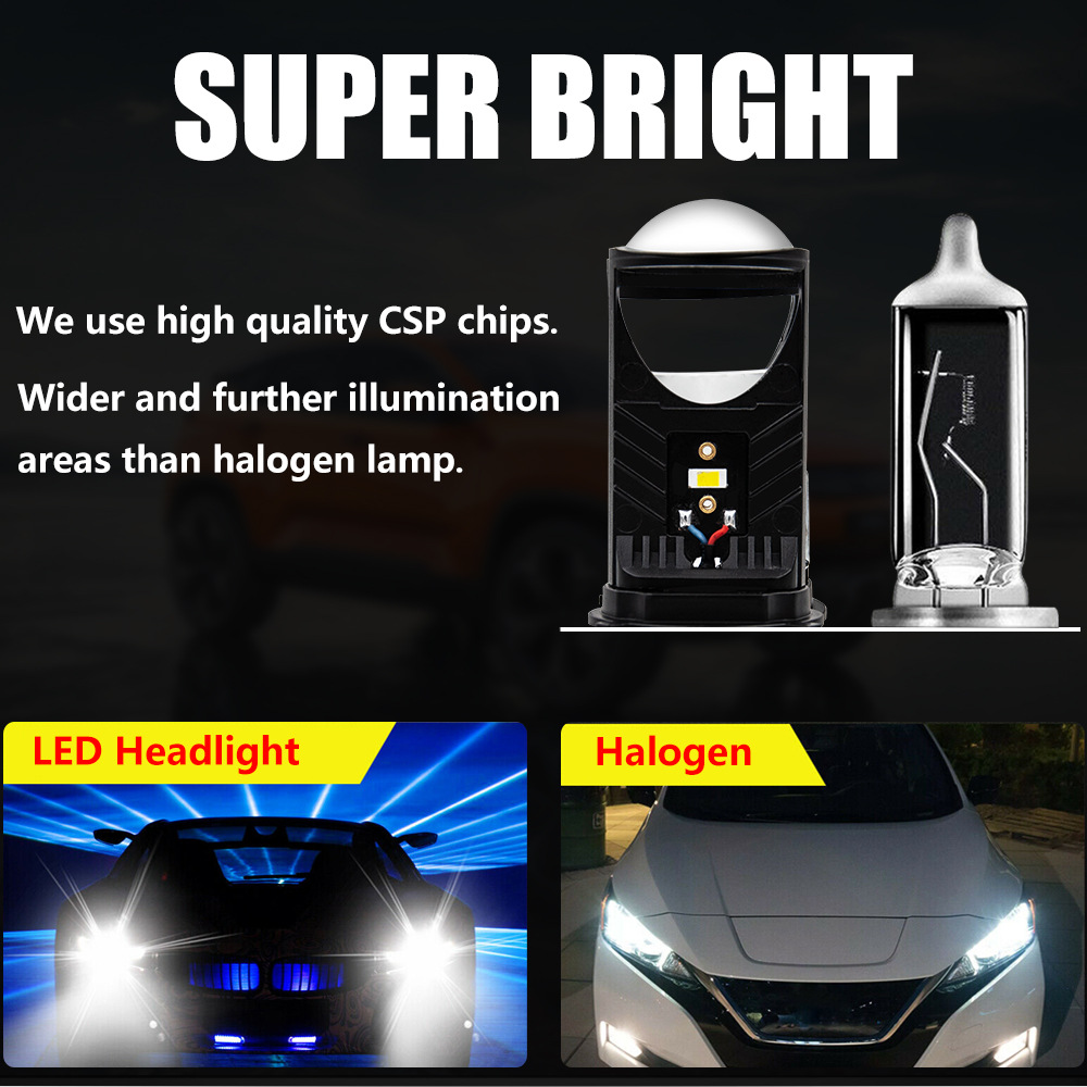 Factory hot sale T9 LED car headlight H4 mini far and near integrated projection lens light 9003 bulb