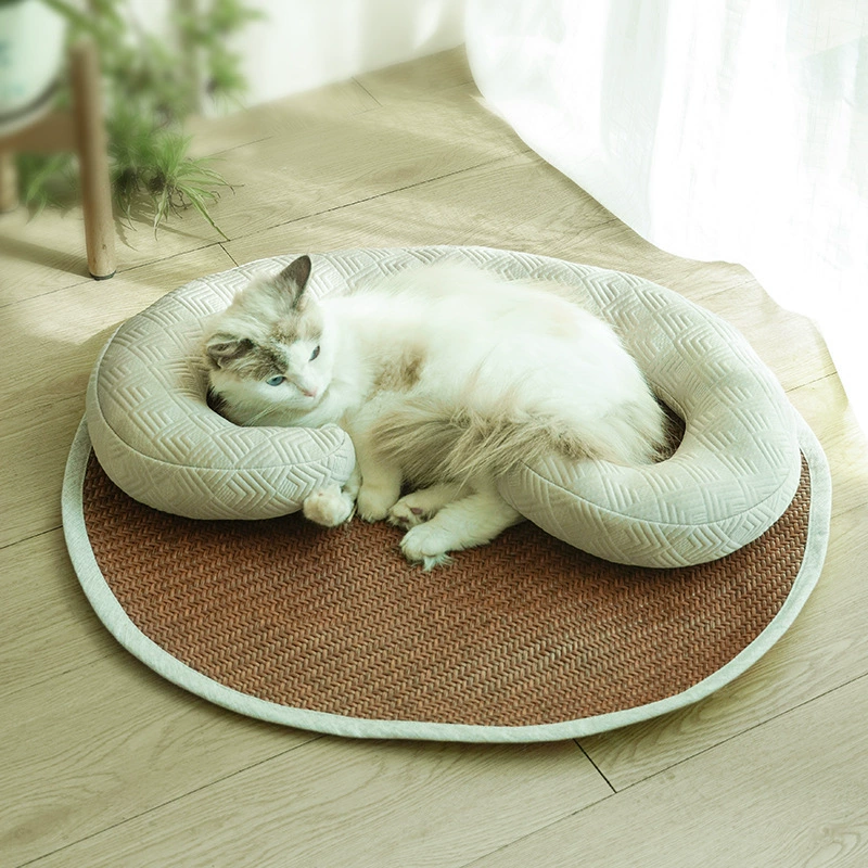 Ji Zai Pet Cat летом прохладный и дышащий бобовый коврик