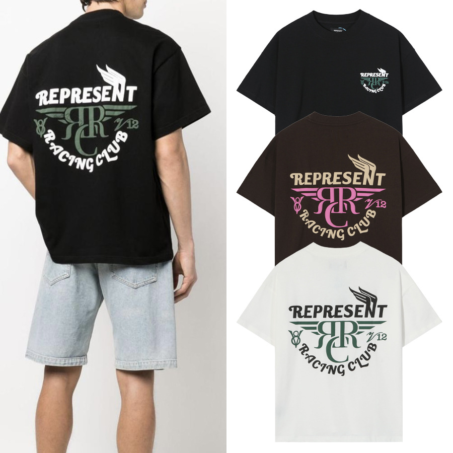 Cross-Border marca de moda REPRESENT limitada oculta tridimensional carta de espuma impresa hombres y mujeres suelta Camiseta de manga corta