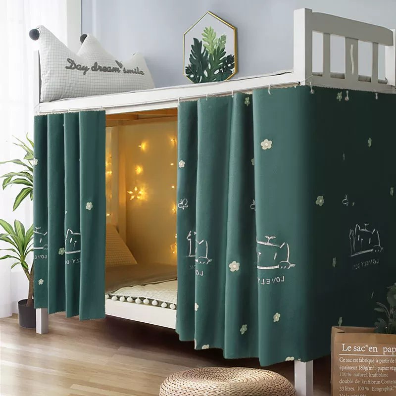 Занавеска для кровати в студенческом общежитии, верхняя двухъярусная нижняя двухъярусная женская затемняющая тканевая занавеска для кровати, блок одной кровати, мужская университетская занавеска для общежития