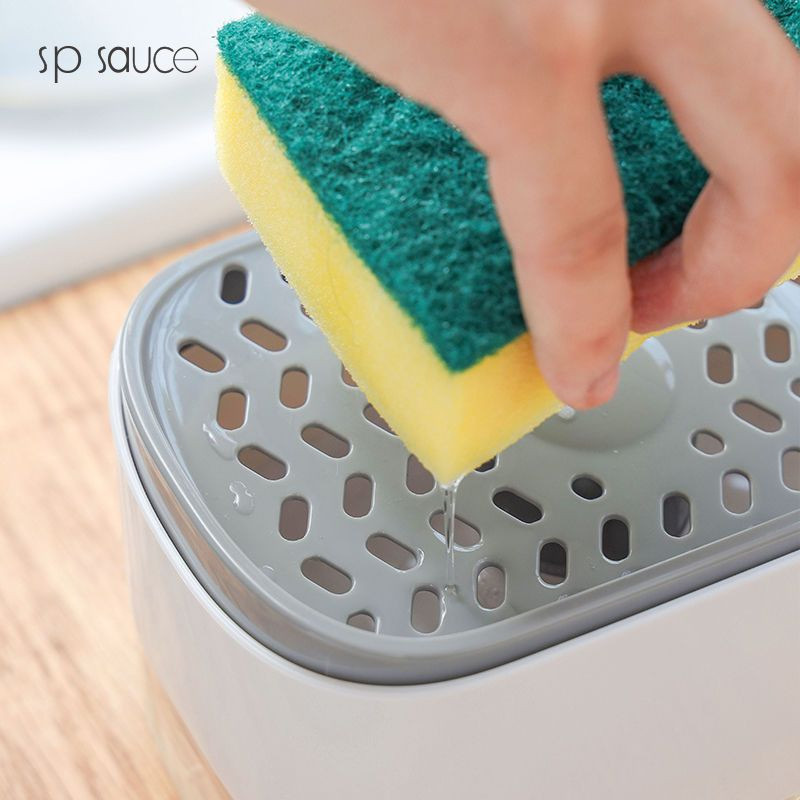 Caja de descarga de líquido de cocina de presión, detergente de tela limpia, detergente de lavado de platos, cepillo de paneles, caja automática de jabón