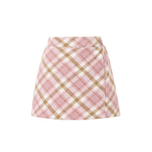 女童粉色格纹半身裙2025秋冬高级感裙裤儿童裙子女孩包裙A字短裙7