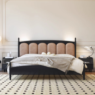 Cama de madera sólida 1.5m 1.8m niños y niñas nubes de bolso suave cabecera de cama nuevo cojín cómodo