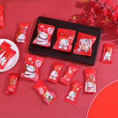 2024 Candy Bag Cow Sugar Candy Cookies Machine Sealed Bag Red Festive 2023 Baking Packaging Bag Snowflake Candy Tassel Bag