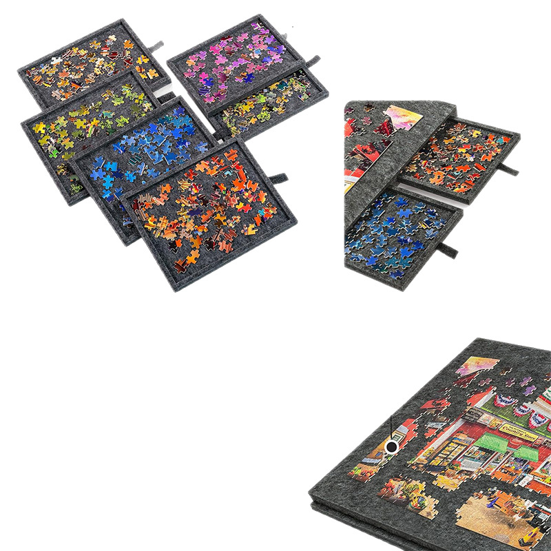 Tilting Puzzle Board Thickeneded Stackable Puzzle Felt Board Pinpin Puzzle Board Puzzle Mat Felt Board for Adults