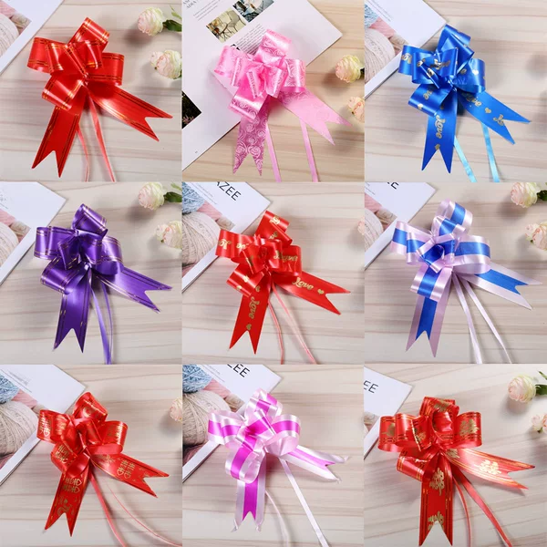 49# Large Hand Flower Bow Wedding Ribbon Wedding Car Door Handle Decorative Fruit Basket Ribbon Wholesale