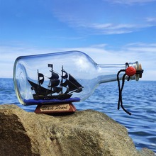 黑珍珠号加勒比海盗瓶中船玻璃漂流瓶许愿瓶创意工艺品礼物小摆件