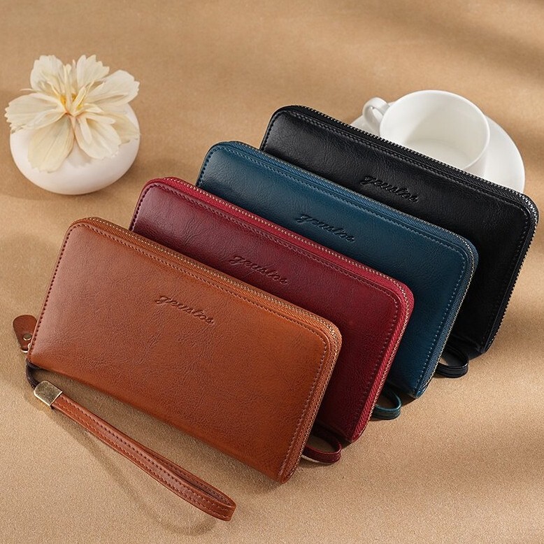 Simple Soft Leather Women's Wallet, Long Zipper Style, Brand Genuine Product, New Popular Casual Phone Bag Simple Soft Leather Women's Wallet, Long Zipper Style, Brand Genuine Product, New Popular Casual Phone Bag