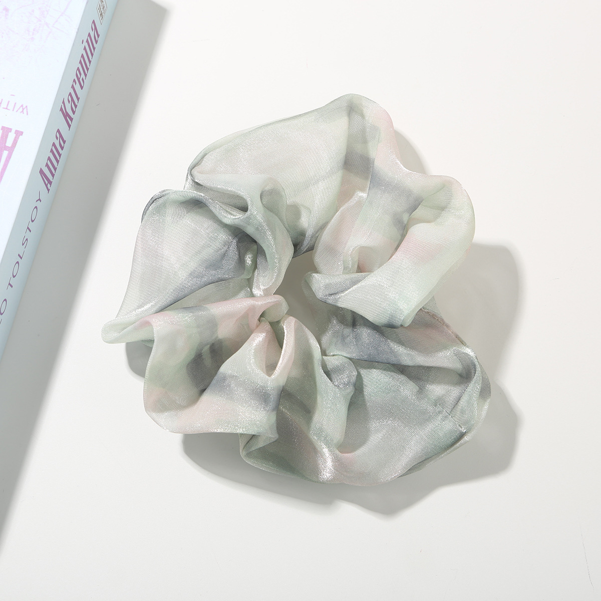 #2 그라데이션 그린 메쉬 머리끈