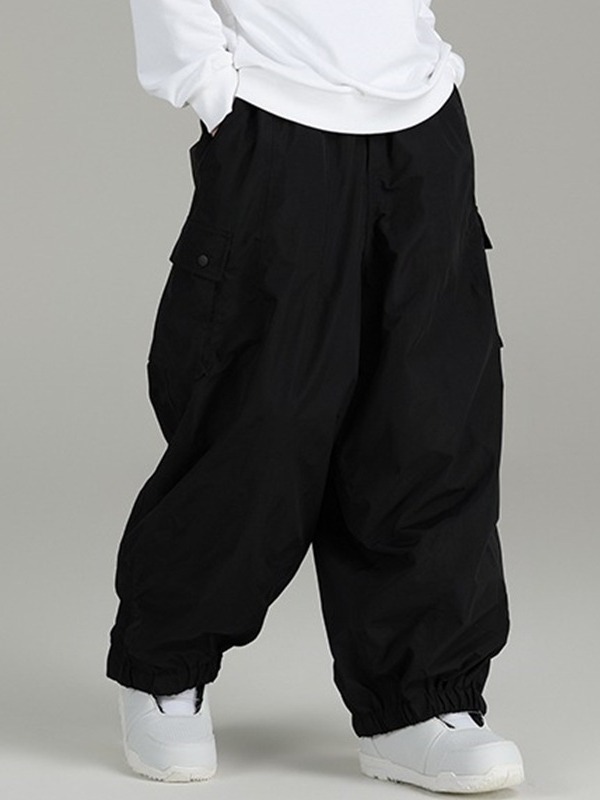 Pantalones de snowboard a prueba de viento impermeables sueltos de primavera y otoño pantalones de hombres y mujeres deportes al aire libre multi-Bolsillo casual pantalones atados al tobillo