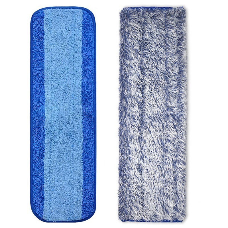 Cross-border Adapted Bona Bona Mop Cloth Replacement Head Plate Paste Fiber Cloth Blue Striped Long Velvet Cleaning Mop