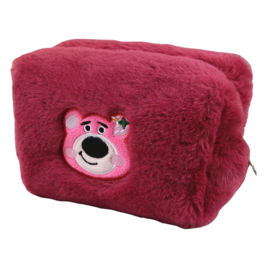 2023 nueva gran capacidad de peluche caja de lápiz de papelería caja de lápiz de dibujos animados estudiante chica bolsa de almacenamiento bolsa de cosméticos