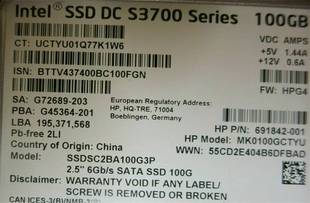 Hp 692164-001 100g 6g Sata Ssd 2.5inch 691862-B21 Hard Drive
