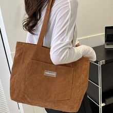 大容量托特包包女2025新款时尚灯芯绒单肩包ins森系腋下包手提包