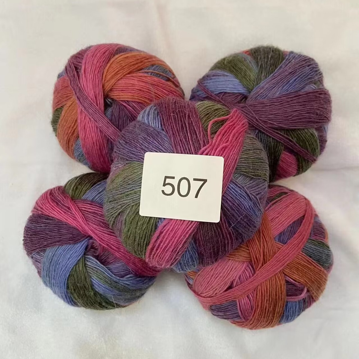 400m小乐普魔球彩虹线手编勾织帽子围巾外套披肩魔球彩虹毛线团