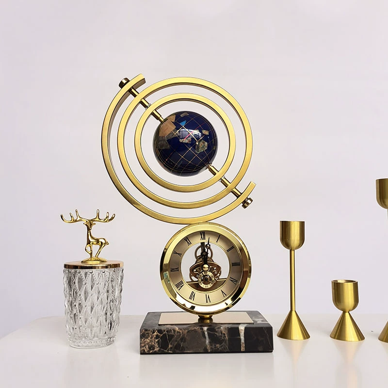 Современный легкий и роскошный высококачественный металлический глобус-глобус часы, часы, часы, модельный стол, гостиная, винный шкаф, рабочий стол