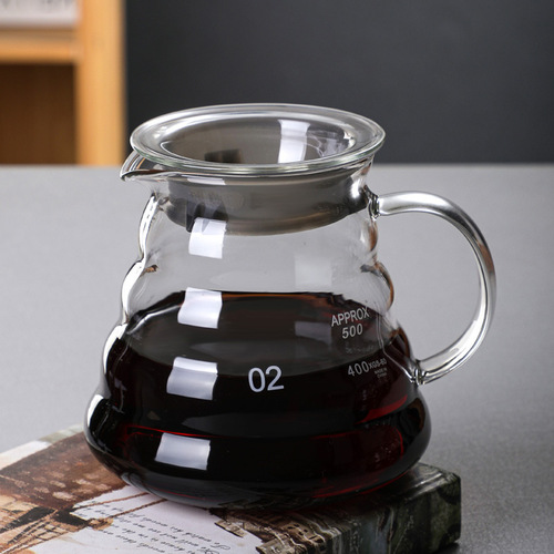 Manufacturer wholesale Yunduo coffee pot glass hand brewing sharing pot heat-resistant glass pot home coffee set with logo printing