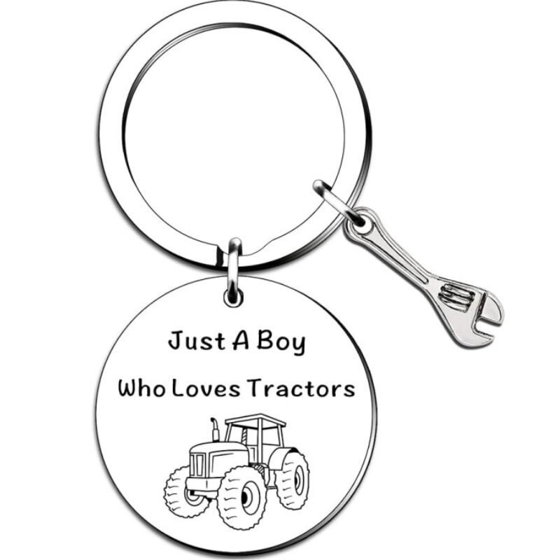Amazon's Best-Selling Fun and Creative Tractor Boy Stainless Steel Keychain Gift Backpack Pendant Amazon's Best-Selling Fun and Creative Tractor Boy Stainless Steel Keychain Gift Backpack Pendant