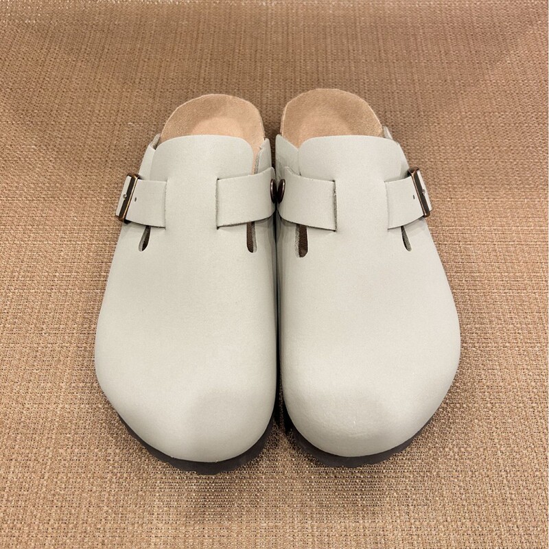Spring New Style Genuine Leather First-Layer Cowhide Cork Sole Non-Slip Retro Outdoor Birkenstock-Style Half-Closed Slippers Spring New Style Genuine Leather First-Layer Cowhide Cork Sole Non-Slip Retro Outdoor Birkenstock-Style Half-Closed Slippers