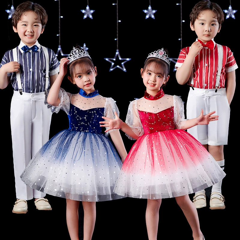 Детская одежда для хора, платье для учащихся начальной школы, юбка-пачка для девочек, одежда для детского сада, восстановление юбки-пачки