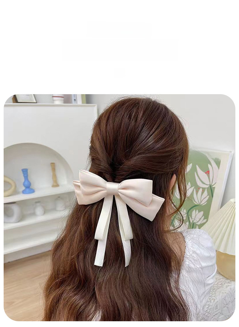 Hairpin Bow Hair Accessories Ribbon Temperament Hairpin Clip Ribbon Hairpin Headwear Back of Head Bow Clip_voghion.com