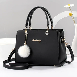 Shoulder Bag Taizhou Pure Color Crossbody Handbag, Middle-Aged Style, 24×13×18 cm