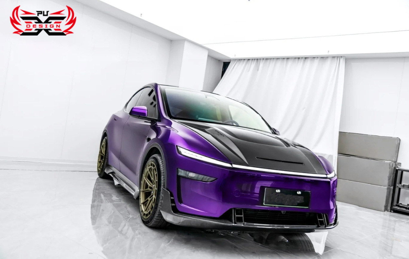 Suitable for Tesla Model Y modified CMS new version front lip, front bumper, front spoiler, carbon fiber spoiler