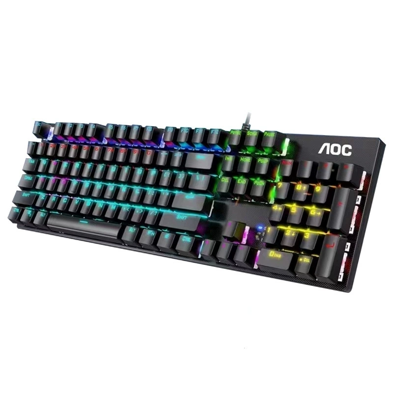 Guanjie AOC GK410 blue axis mixed light real mechanical keyboard офисные э-спорт игры студия компьютер набор для набора текста
