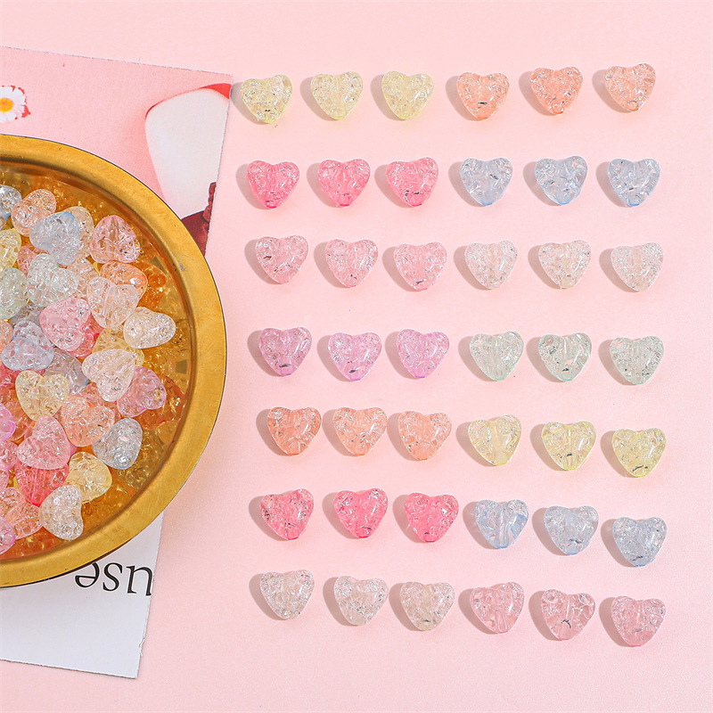 Hole 2~2.9mm Hole Size 1 Set 10 * 9mm Hole 2~2.9mm Arylic Heart Shape DIY Jewelry Accessories Beads