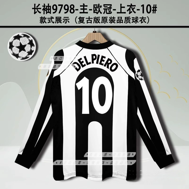 Джерси Ювентус 9597989900141516 C Ronalbara Pilllo Pogba, ретро футбольная форма с длинным рукавом