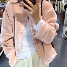 丝绒夹棉外套女2025冬季新款高级感宽松休闲小个子加厚小香风棉服