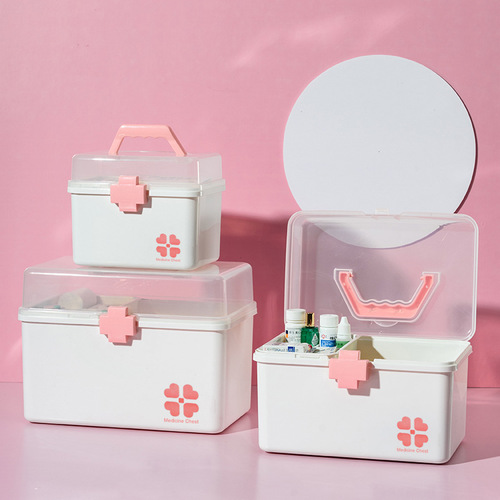 Large-capacity medicine box, family medicine storage box, household portable epidemic prevention medicine box, large first aid box, medical box