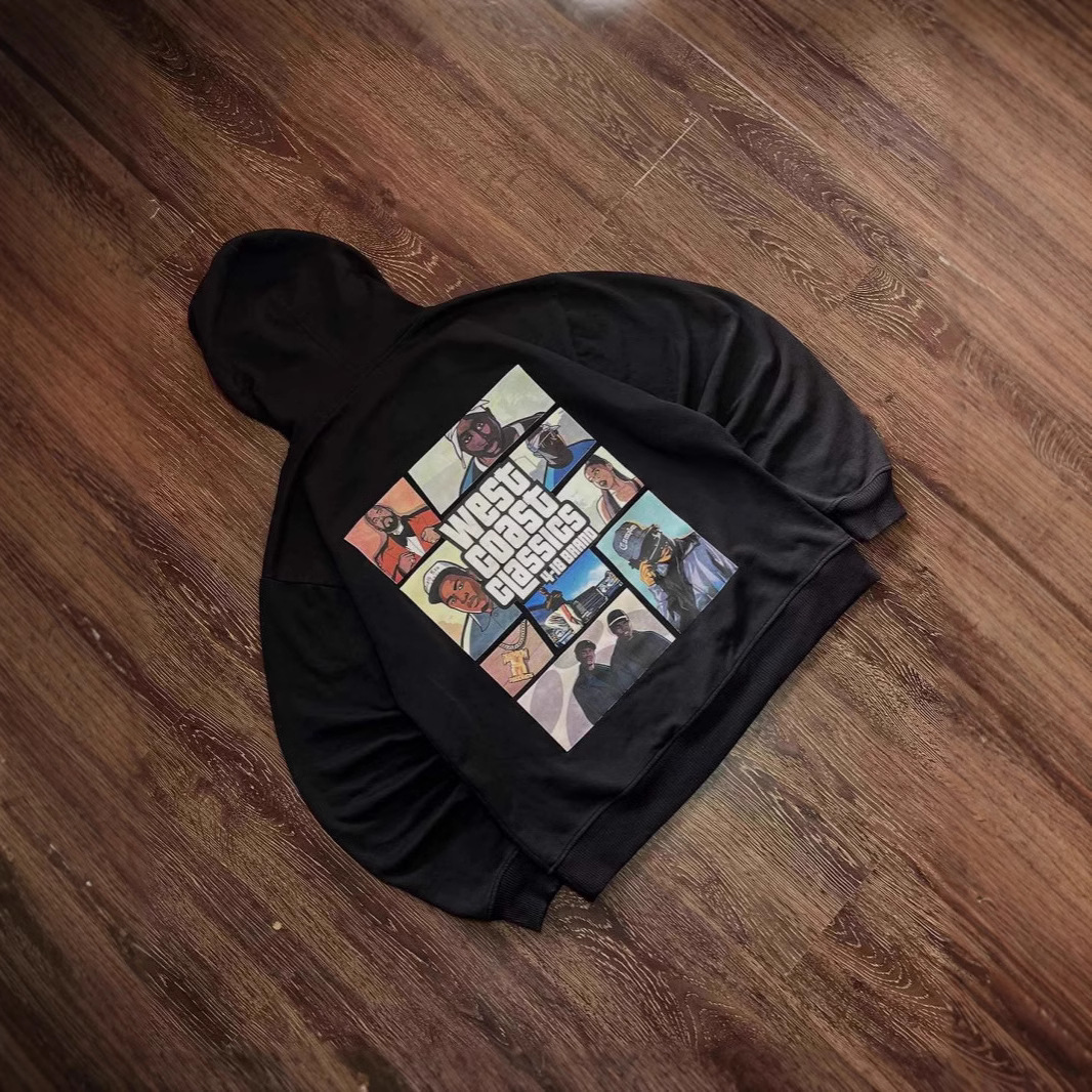 Y2K跨境美利坚街头五星好市民男女款宽松美丽休闲百搭连帽衫卫衣