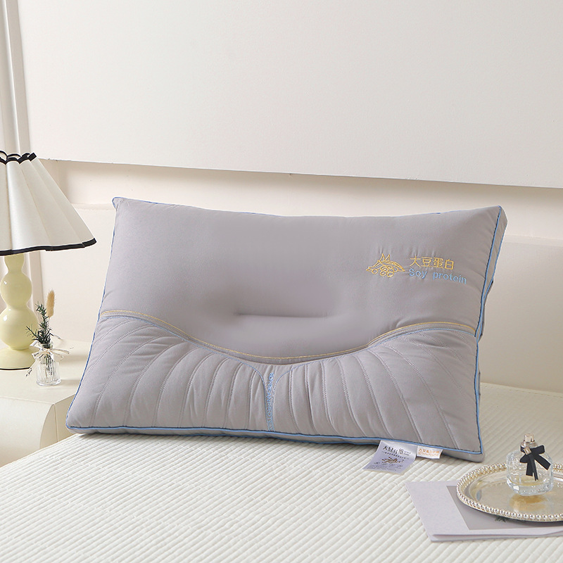 간장 단백질 모양의 회색 중간 베개 900g