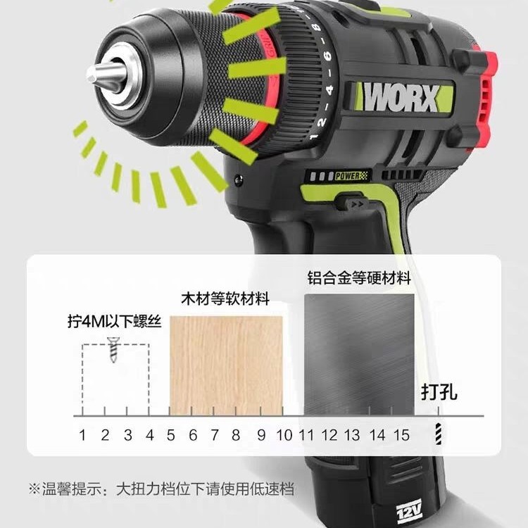 WEX WU130X actualización sin escobillas litio taladro de pistola eléctrica destornillador eléctrico linterna recargable