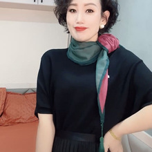 双层双面双色棉麻包边爆款吊坠百搭时尚多功能护颈围巾多功能丝巾