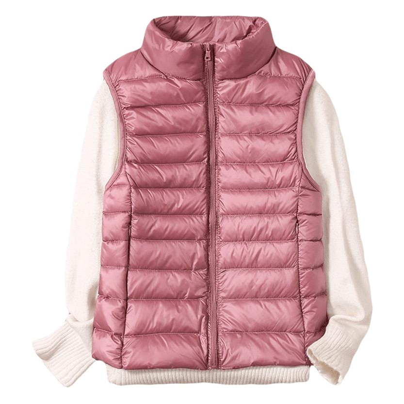 2023 autumn and winter New light down waistcoat ladies large size short Slim stand-up collar versatile vest women's tide