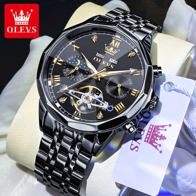 타임 6620 스틸 벨트 올 블랙 남성