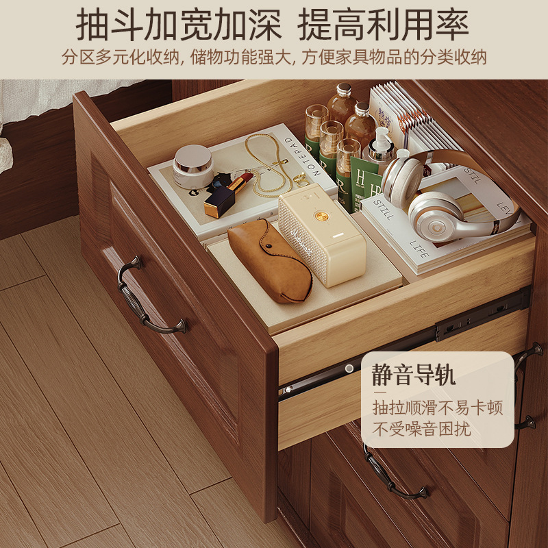 Cómoda americana armario de almacenamiento de dormitorio color de madera maciza nueva sala de estar china armario de cajón armario de almacenamiento