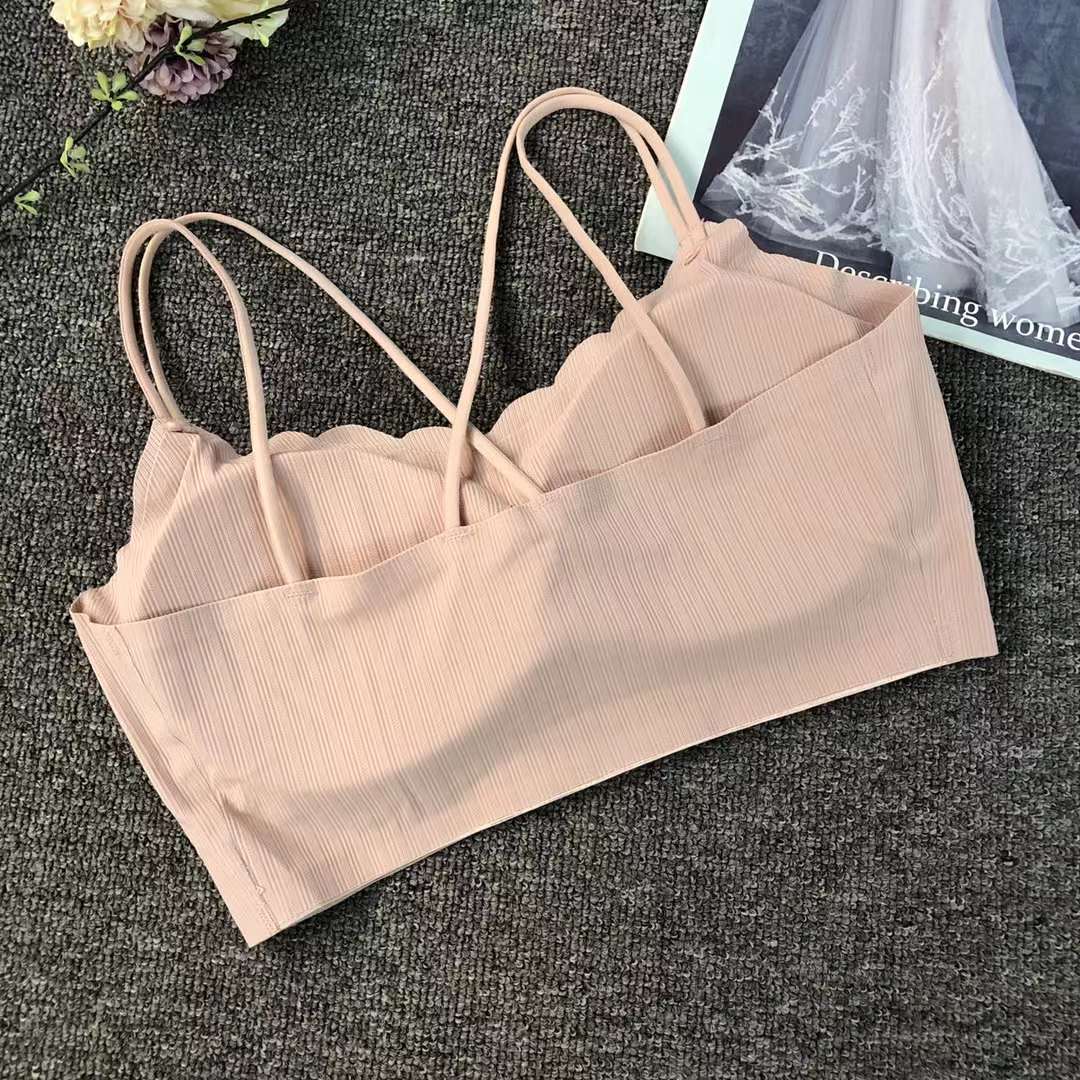 Nueva taza de látex sin marcas de alta calidad, chaleco de dama sin anillo de acero, bra de yoga, ropa interior deportiva, mujer al por mayor