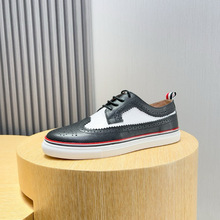 欧洲站爆款男鞋潮牌真皮休闲板鞋欧货复古布洛单鞋高端男士运动鞋