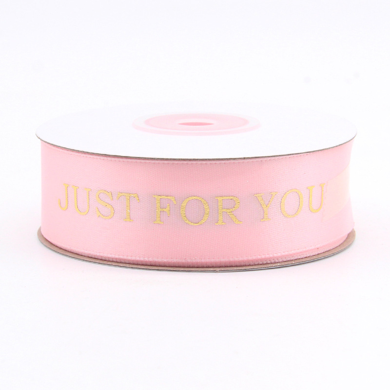 Regalo pastel de flores embalaje cinta impresión símbolo del Corazón 8 puntos cinturón de poliéster dorado impresión para hornear cinta