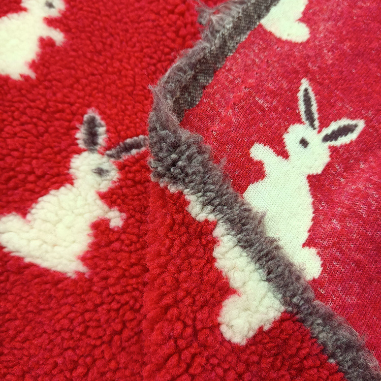 Imitation Fur Yarn-Dyed Jacquard Rabbit Capsules Lamb Plush Three-Color Jacquard Teddy Velvet Jacquard Lamb Velvet Fabric