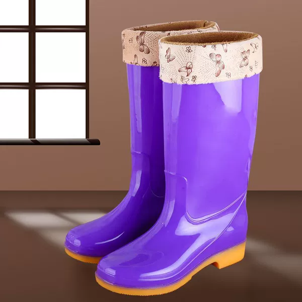 Eggplant color high tube [plus velvet]