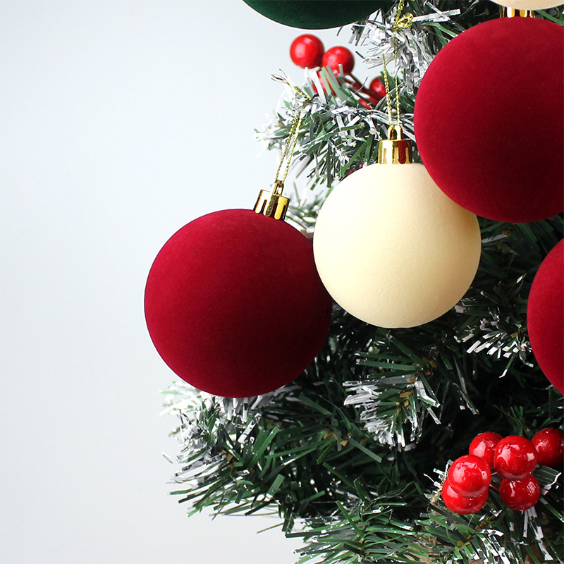 Bolas de Navidad 8CM / 12pcs Bolas de Navidad flocadas Decoraciones Navidad Factory Store Navidad directa image 5